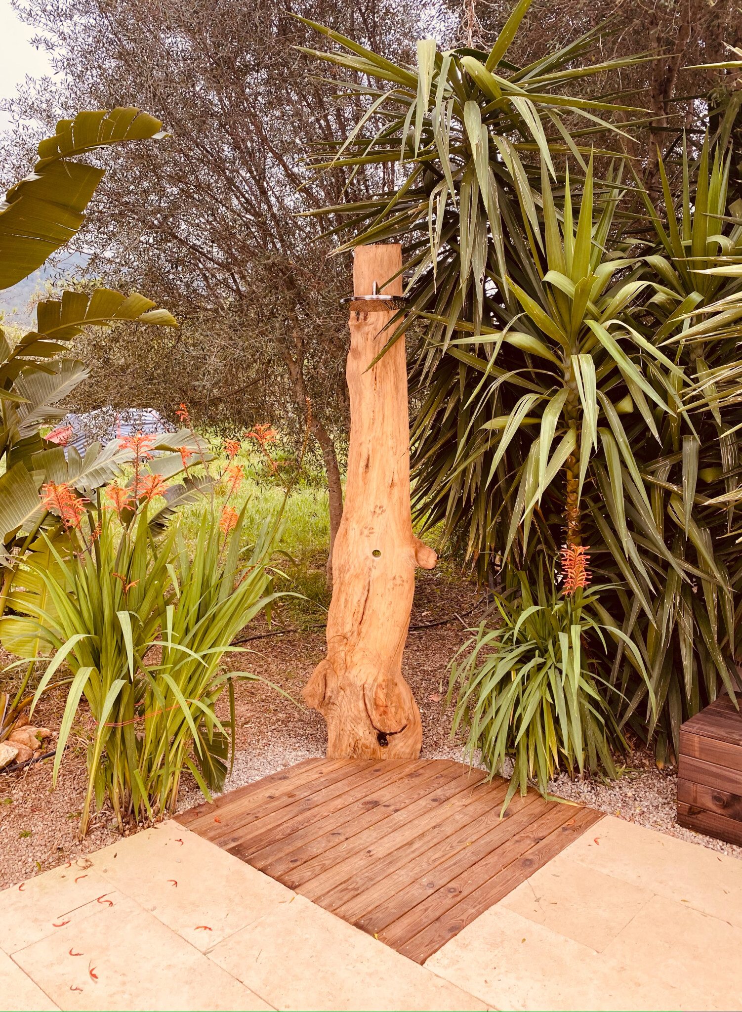 finca rustica shooting location mallorca outdoor shower