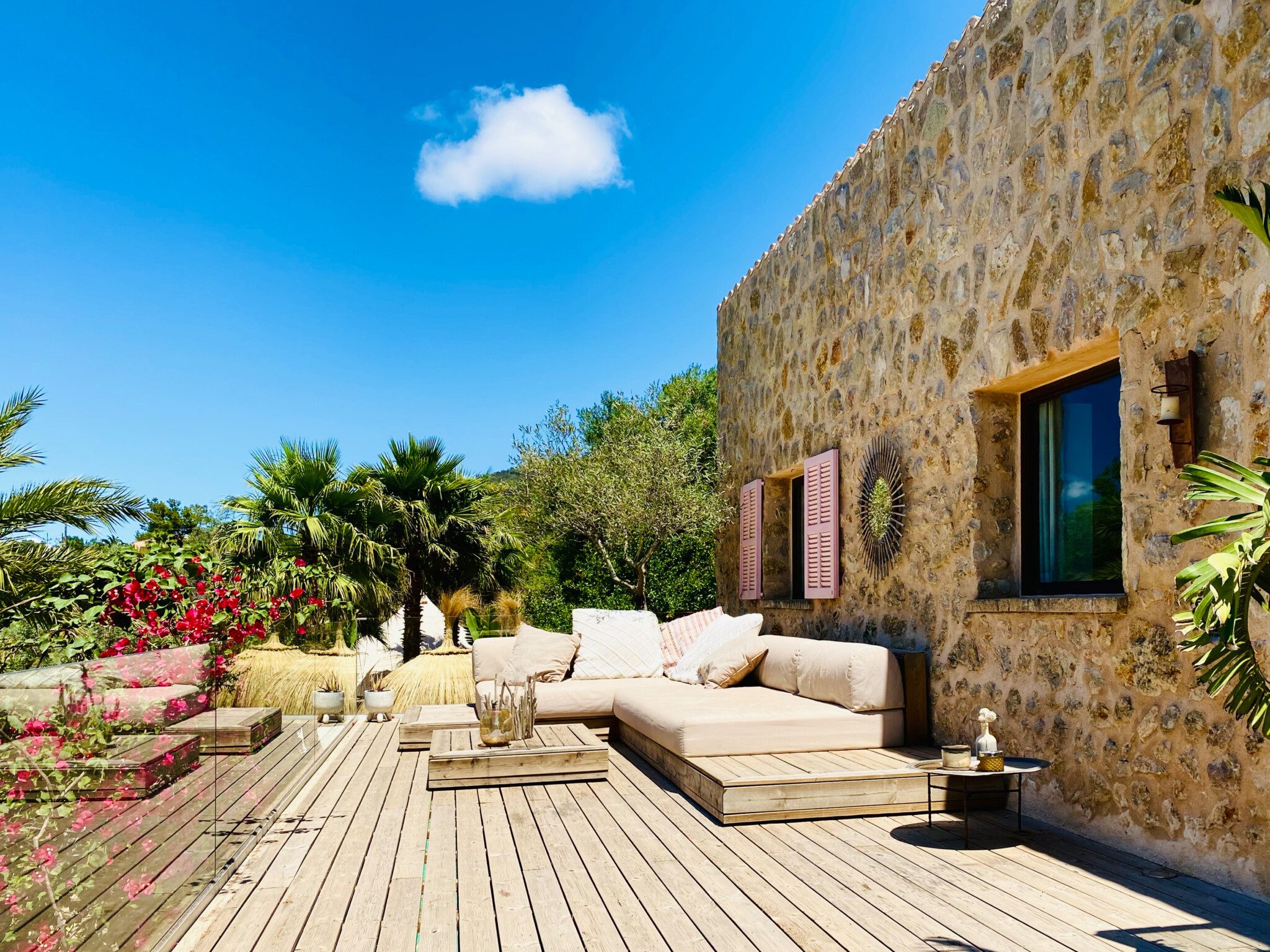 finca shooting location mallorca wooden terrace lounge3