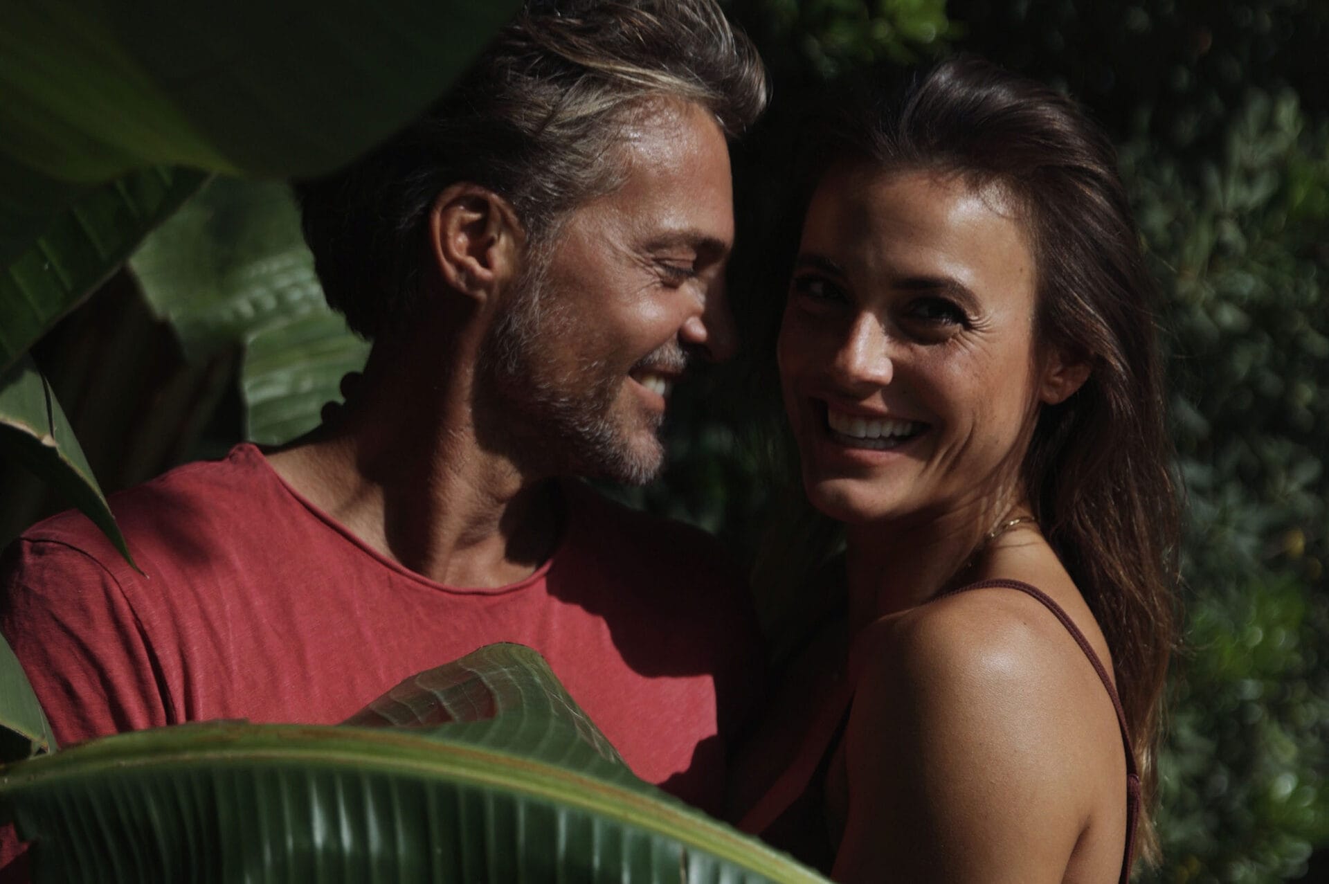 happy mallorca model couple garden