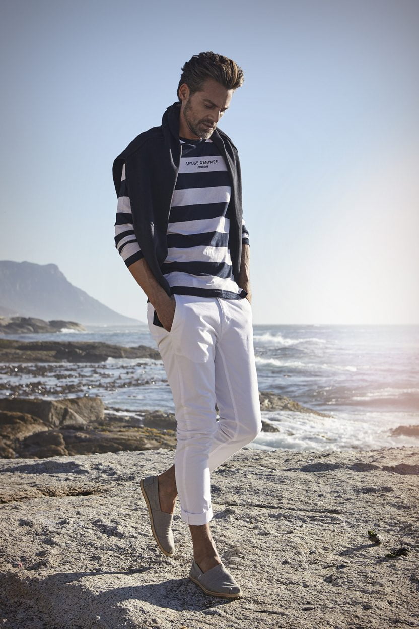male model shooting beach capetown