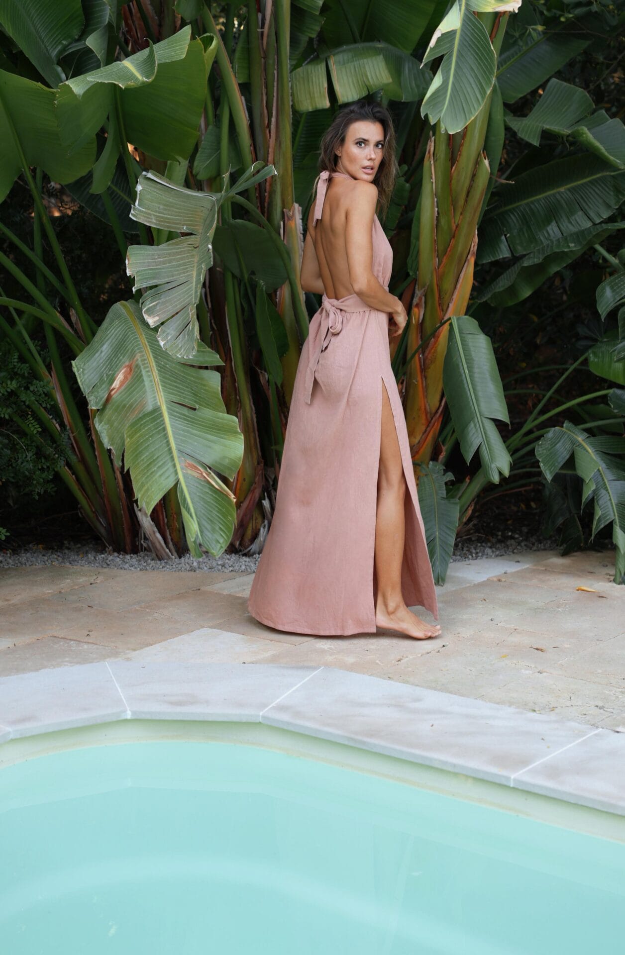sexy jungle dress linen sustainable fashion slow