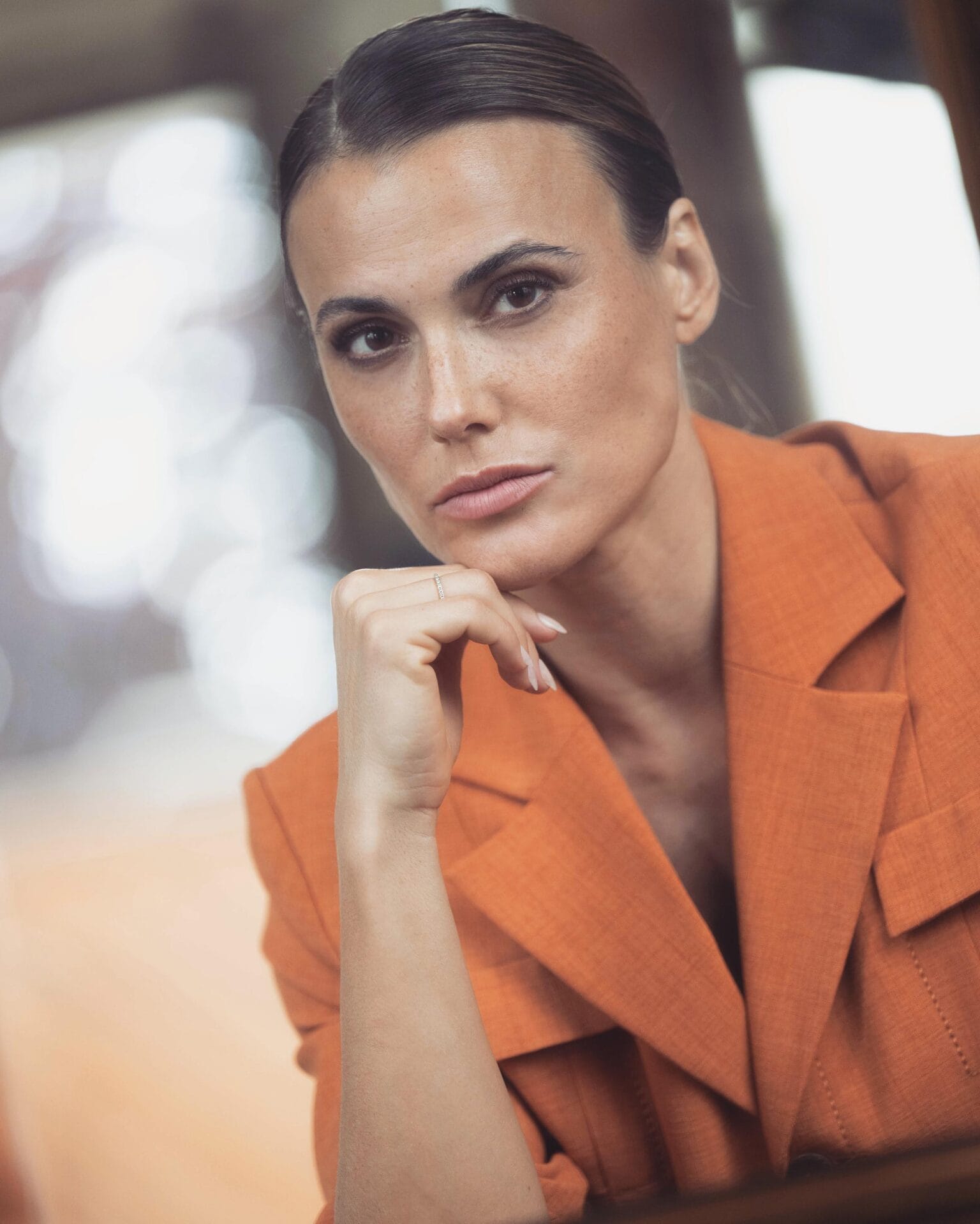 sleek look woman beauty